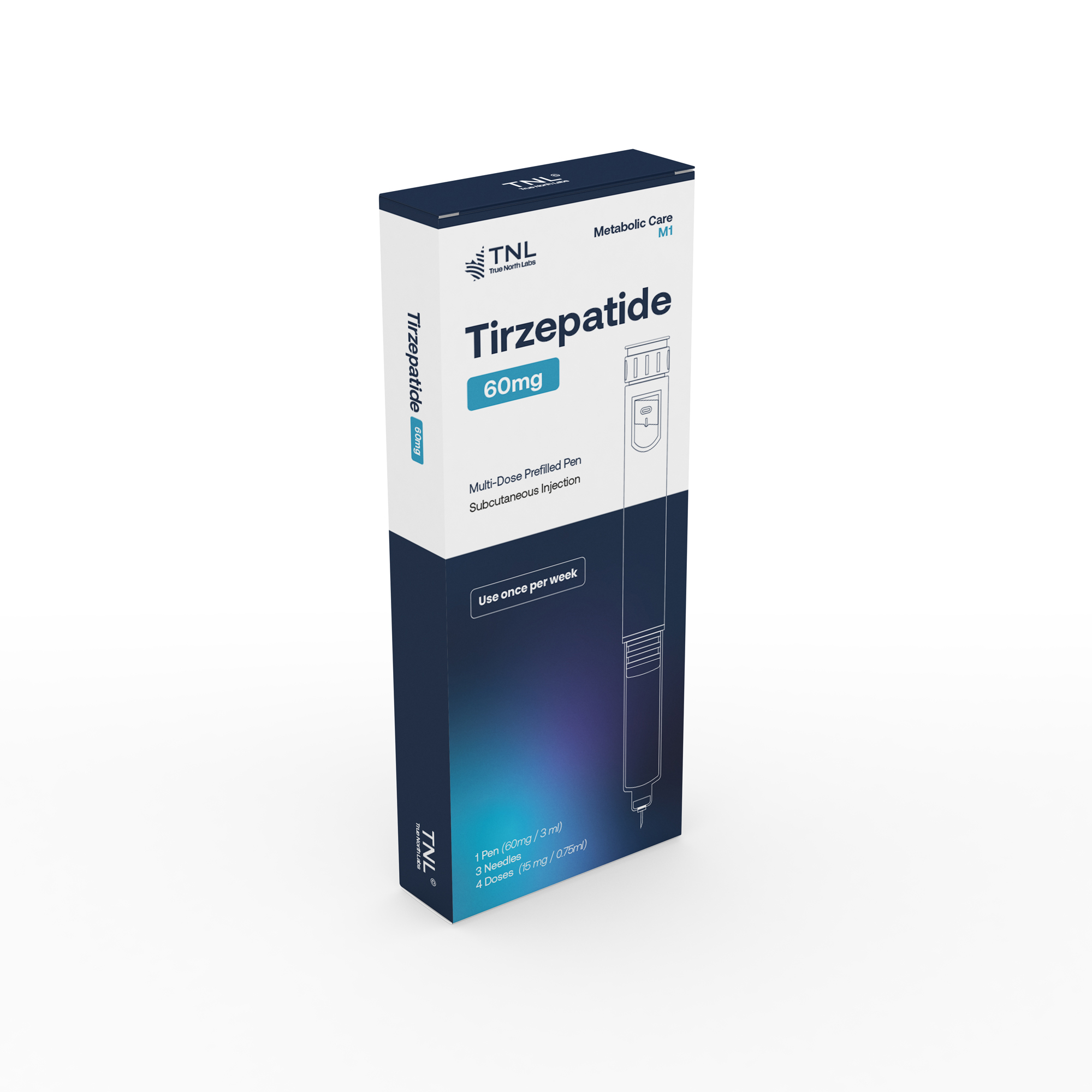 Presentación original de Tirzepatide 60 mg, pluma precargada